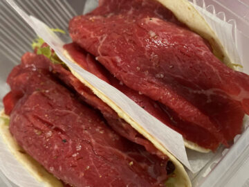 Taco-Mex de carpaccio de "solomillo" (2 unit)